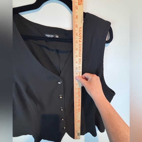 SHEIN Curve Black Button Front Vest Top 4XL Plus Size Sleeveless Career Layering - Picture 13 of 13